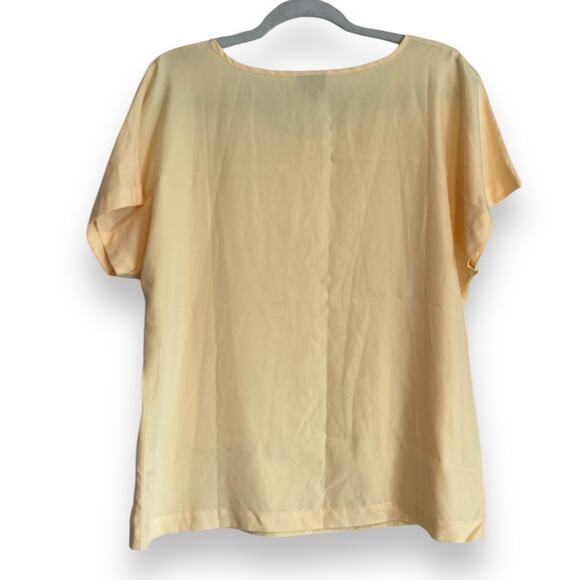 Womens JJill Yellow Pique Modern Boxy Cropped Buttery Soft Modal Top Size Medium - Picture 2 of 16